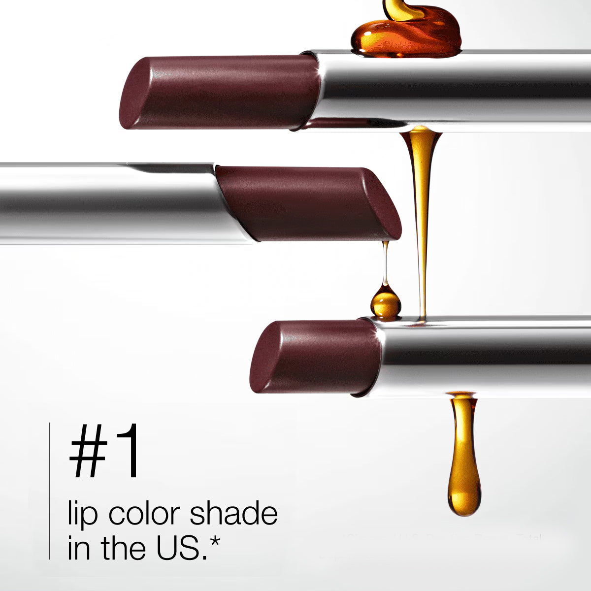 Honey-colored lipstick + mascara