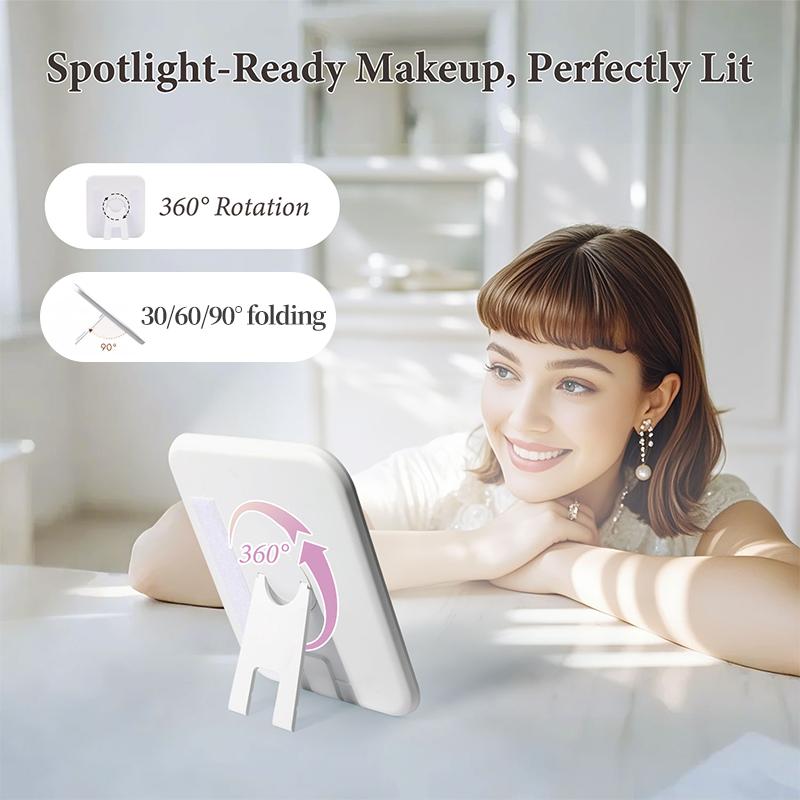 Portable 3-Color LED Makeup Bag with Detachable Mirror